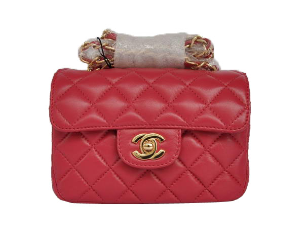 7A Replica Cheap Chanel Classic mini Flap Bag 1115 Rose Sheepskin Golden Hardware